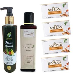 Buy GOW DURBAR 7 HERBS SHAMPOO, COCONUT HAIR OIL,SOAPS (Pack of 4 ...