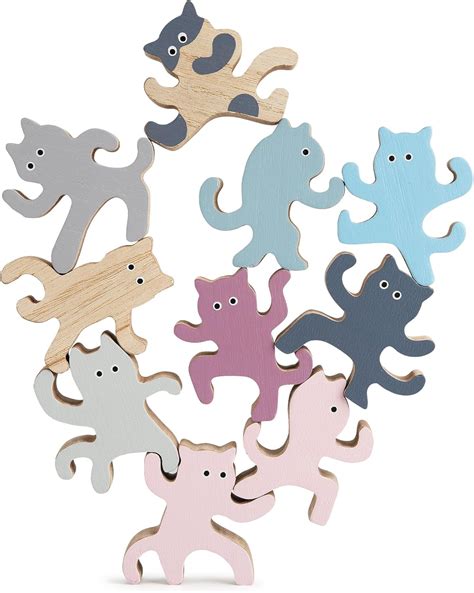 Laboos Wooden Kung Fu Cat Stacking Toy - Colorful Balancing India | Ubuy