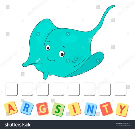 Cartoon Stingray Crossword Order Letters Stock Vector (Royalty Free ...
