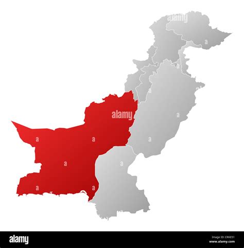 Political map of Pakistan with the several provinces where Balochistan ...