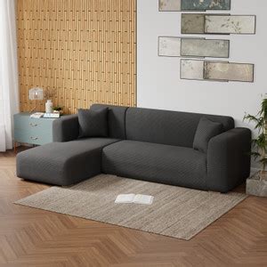lukzer Jacquard 3+3 Seater L-Shape Sofa Plain Cover Price in India ...