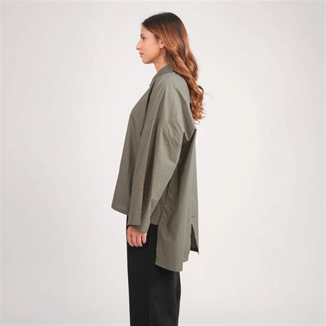 Floe Shirt: Super-Loose Poplin, High-Low & Wide Sleeves – Binkahe