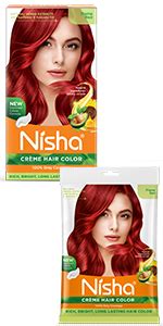Nisha Women and Men Crème Hair Color Flame Red Hair Color Long Lasting ...