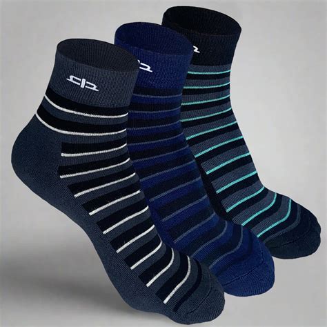 Heelium Bamboo Stripe Quarter Socks - 3 Pairs