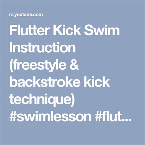 flutter kick in freestyle swimming