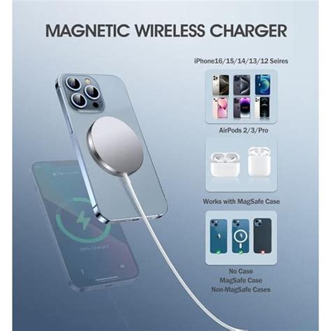 2 Pack Magnetic Wireless Charger for iPhone 16 Pro Max/16 Pro/16 Plus ...