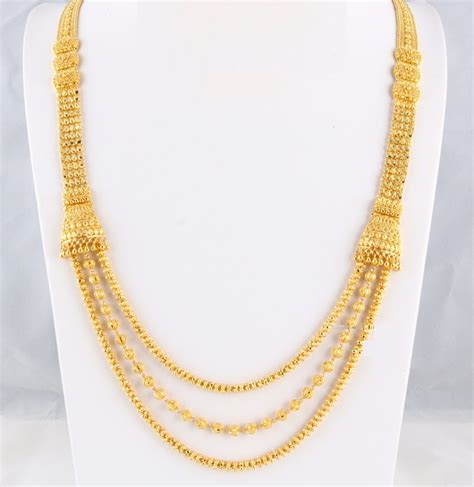 Long Chain Necklace Designs in Gold