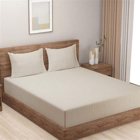 Buy SWAYAM Angora Classic Self Sanctuary 300TC Cotton Queen Bedsheet ...