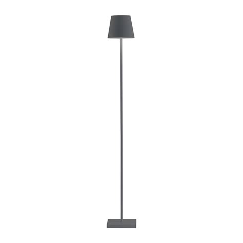Zafferano Poldina L battery floor lamp IP54 grey | Lights.co.uk