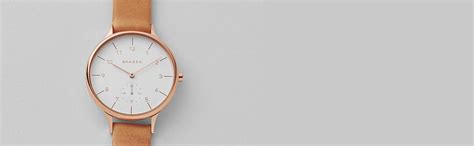 Skagen Leather Women Anita Lille Brown Analog Watch Skw2147, Gold Dial ...