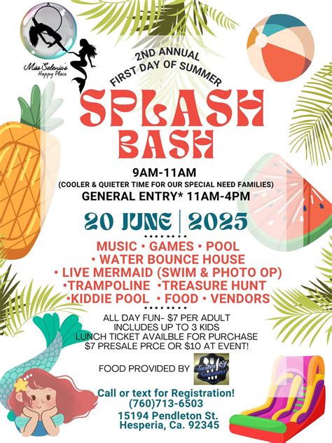 2nd Annual First Day of Summer Splash Bash Event!!, 15194 Pendleton ...