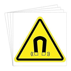 dealzEpic - Strong Magnetic Field Warning Sign Stickers | Self-Adhesive ...