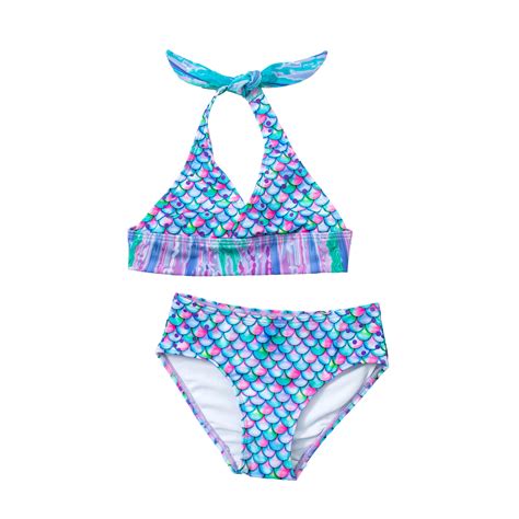 Buy Sun Tails Mermaid Swimsuit - Girls Bikini Set - Matching Scale ...