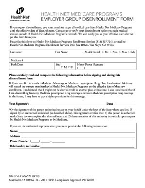 Group Disenrollment - Fill Online, Printable, Fillable, Blank | pdfFiller