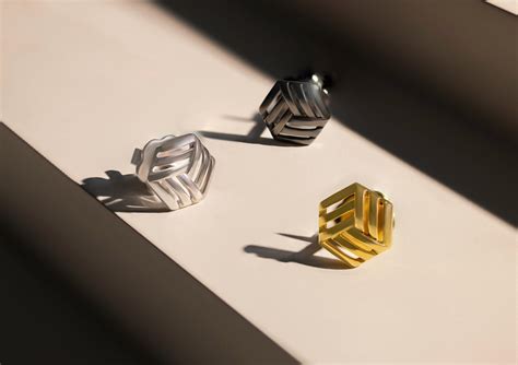 Hexagon Mesh Gold Ear Studs for Men | Orionz Jewels