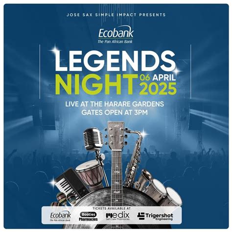 ECOBANK LEGENDS NIGHT, Harare Gardens Playground, 6 April 2025 | AllEvents