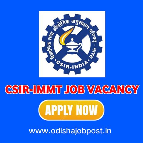 CSIR-IMMT Job Vacancy 2026 - Apply Online Before 8 March 2026