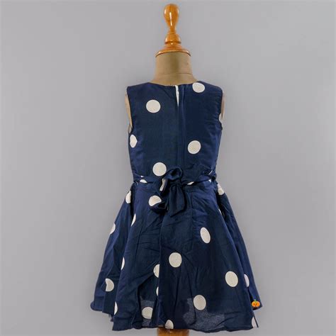 Buy Navy Blue & Pink Polka Dots Girls Frock – Mumkins