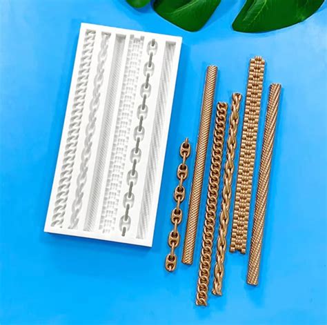 Bakeawreind Chain Rope Border Design Cake Fondant Silicone Mould