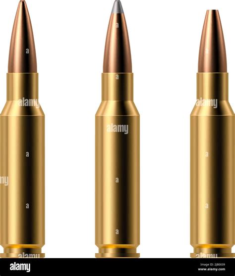 7,62 mm full metal jacket ammunition isolated on white background Stock ...