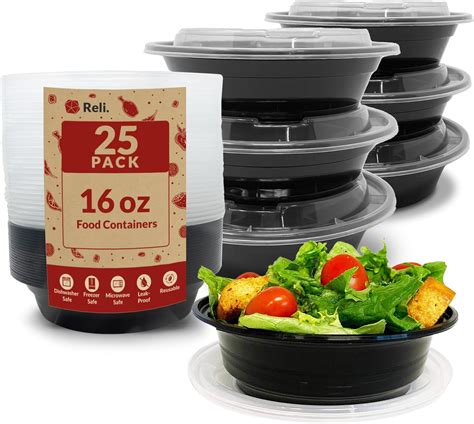 Amazon.com: Reli. Meal Prep Container Bowls, 16 oz (25 Pack) Meal Prep ...