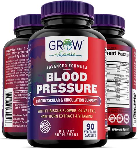 Amazon.com: grow vitamin Blood Pressure Formula - Herbal Blend, Non-GMO, Gluten-Free - 90 ...