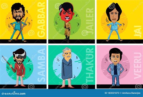 Illustration of Indian Cinema Bollywood Actors Stock Vector ...