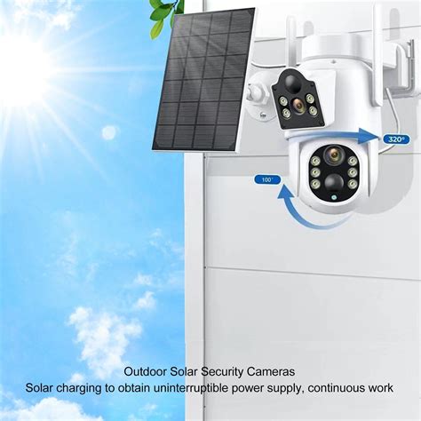 Outdoor Solar Security Cameras 2MP Dual Lens High Definition Remote ...