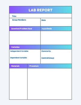 Science Lab Report Template Printables 的图像结果