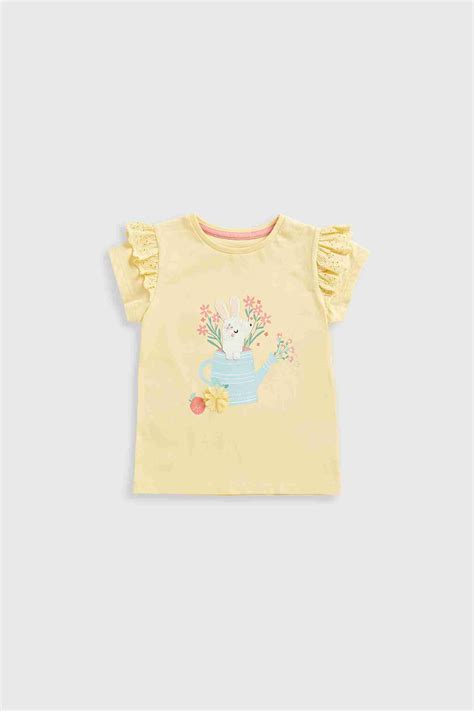 Mothercare Girls Half Sleeves T-Shirt - Yellow