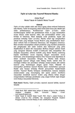 Fillable Online umrefjournal um edu Tafsir al-Azhar dan Tasawuf Menurut ...