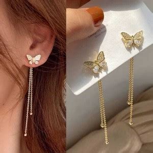 Flipkart.com - Buy Miraclewood Korean Studded Butterfly Chain Ear Cuff ...