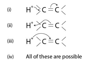 The addition of HCl to alkene proceeds in two steps.