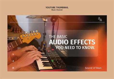 Music channel youtube thumbnail template | Free PSD
