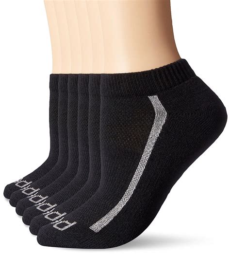 PEDS Women's Cushion Quarter Socks, 6 Pairs, Black, Shoe Size: 5-10 ...