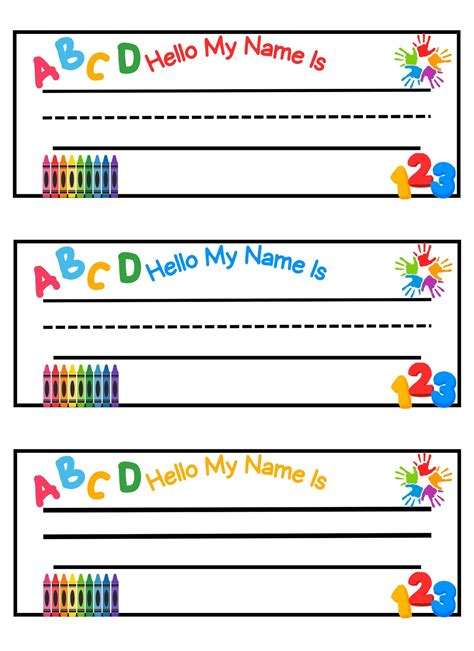 Teacher's Printable Name Tags: Fun Labels for Todd & Preschool Class ...