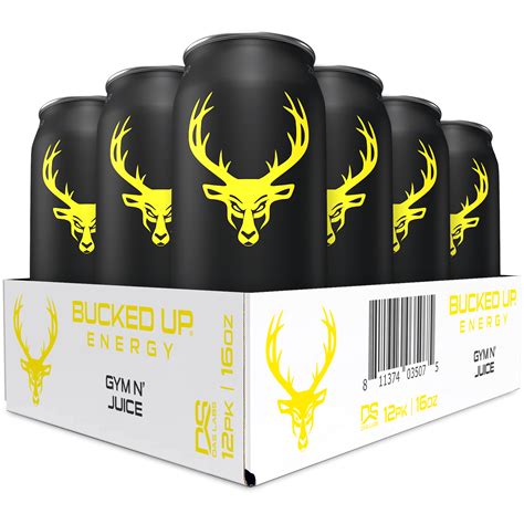 Buy Bucked Up Energy Drink, Gym N' Juice, 12 Cans, 16 fl oz, 300 mg ...