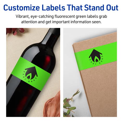 Avery Printable Rectangle Labels, Neon Green, 1.75" x 7.75", 200ct ...