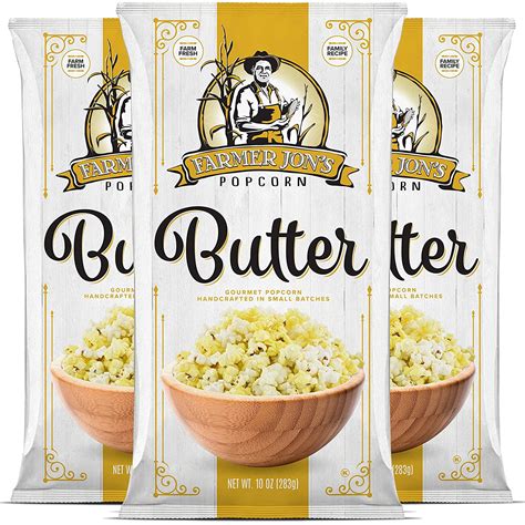 Butter Popcorn, 10oz Large Bag of Butter Popped Popcorn, 3 Pack ...