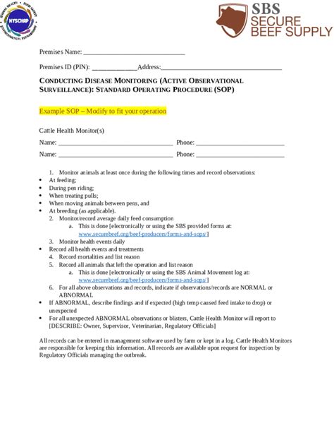 Premises Security SOP Template Doc Template | pdfFiller