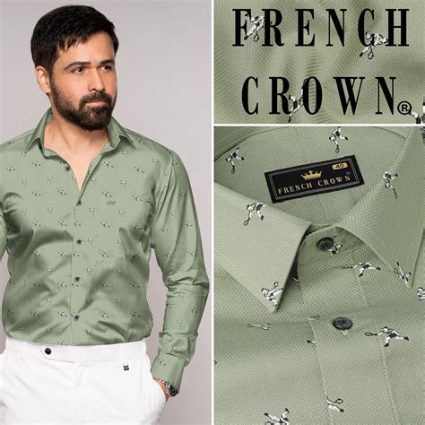 Sage Green Formal/Casual Prints Premium Cotton Shirt For Men - Snitch ...