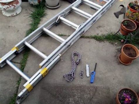 Image result for Extension Ladder Rope Setup