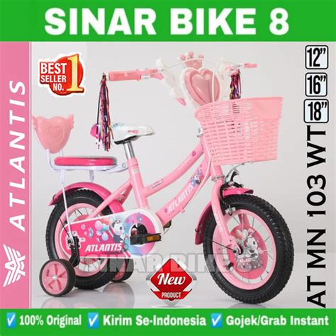 Jual Sepeda Anak Perempuan ATLANTIS 103 WT Ukuran 12 16 18 Inch Usia 2 ...