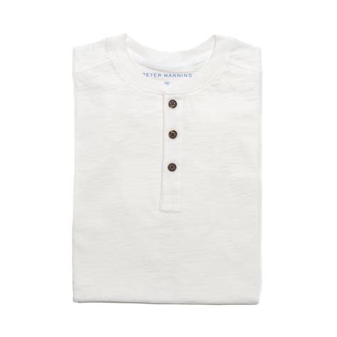 Henley Shirt Short Sleeve, White | Peter Manning NYC