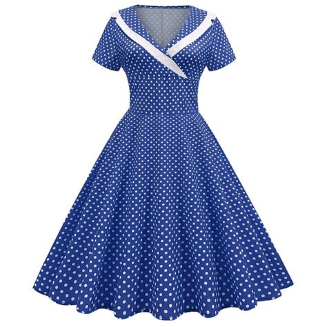 1950 rochie de vacanță Rochie de Cocktail Rochii Mascaradă Buline ...