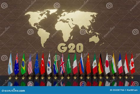Flags G20 Membership , Concept Of The G20 Summit Or Meeting, G20 ...