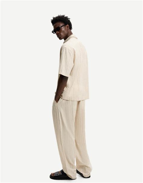 Short sleeve linen blend shirt - Men | Bershka