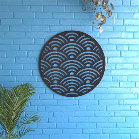 Aesthetic Antique Sea Round Wooden Wall Decor Yantra