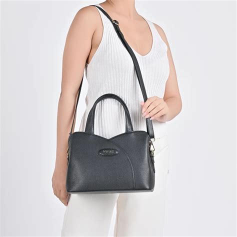 NUVE Black Genuine Leather Hand Bag for Female - WHB961/BL – Nuve Fashion