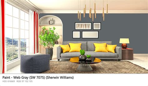 Sherwin Williams Web Gray (SW 7075) Paint color codes, similar paints ...